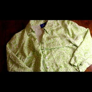 GREEN FLORAL FLANEL TYPE